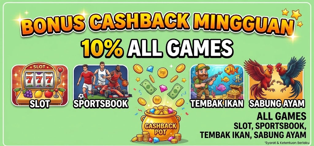 Bonus Cashback Mingguan 10% - VIAPLAY777